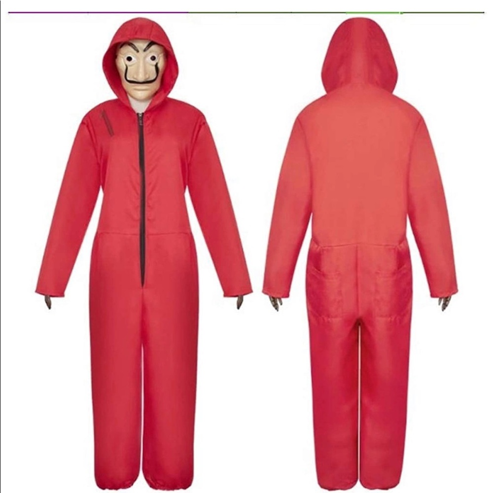 Money heist costume  unisex Jumpsuit and mask